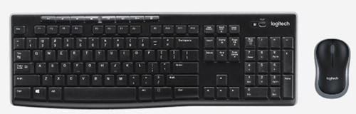 Toetsenbord- en muisset Logitech MK270 draadloos QWERTY zwart