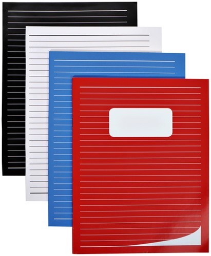 Schrift Qbasic 210x165mm lijn 80blz 70gr assorti-3