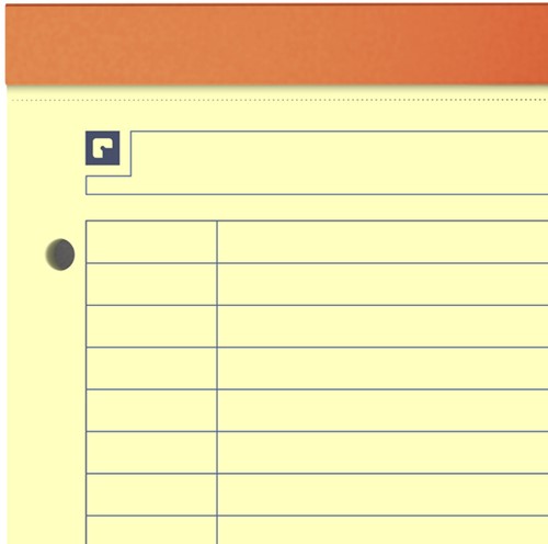 Cursusblok Oxford Orange Notepad A4+ lijn 4-gaats 160 pagina's 80gr oranje-1