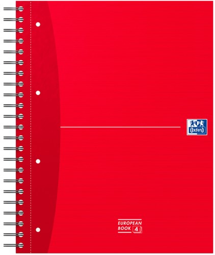 Collegeblok Oxford Office Essentials Europeanbook A4+ 4-gaats 120 vel assorti-1