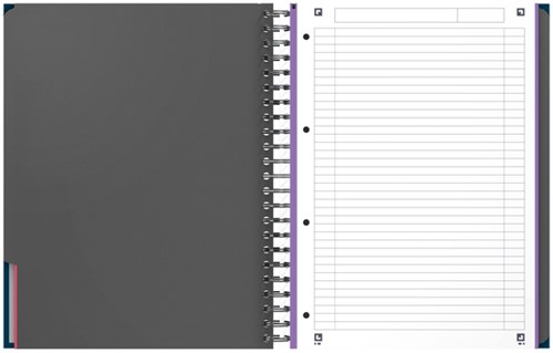 Collegeblok Oxford Office Essentials Europeanbook A4+ 4-gaats 120 vel assorti-4