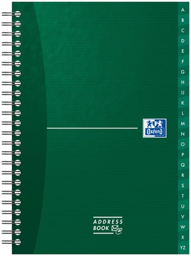 Adresboek Oxford Office Essentials A5 72vel dubbelspiraal assorti-2