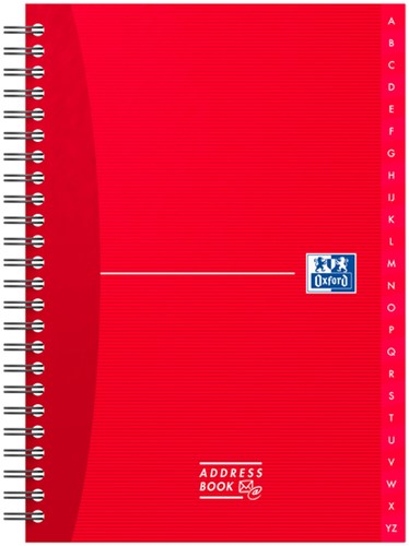 Adresboek Oxford Office Essentials A5 72vel dubbelspiraal assorti-2
