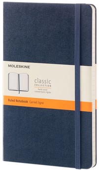 Notitieboek Moleskine large 130X210mm lijn hard cover sapphire blue