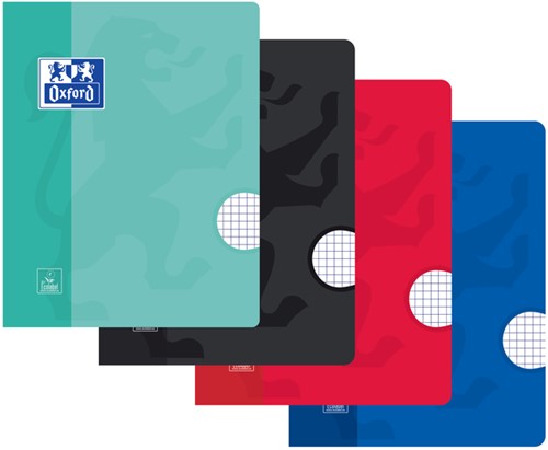 Schrift Oxford School A5 ruit 5x5mm 72 pagina's 80gr assorti