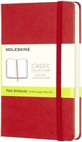 Notitieboek Moleskine pocket 90x140mm blanco hard cover rood