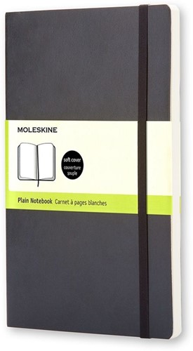 Notitieboek Moleskine large 130x210mm blanco soft cover zwart