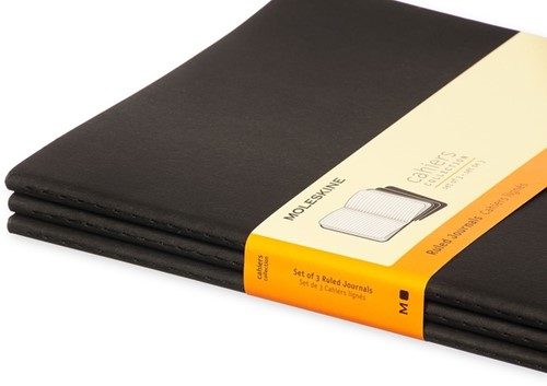 Schrift Moleskine 190x250mm lijn 240 pagina's 70gr zwart set à 3 stuks-2