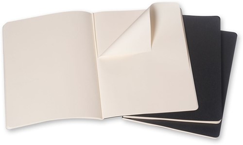 Schrift Moleskine 190x250mm blanco 240 pagina's 70gr zwart set à 3 stuks-3