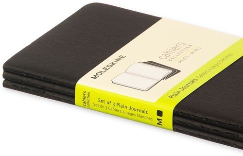 Schrift Moleskine 90x140mm blanco 240 pagina's 70gr zwart set à 3 stuks-2