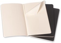 Schrift Moleskine 90x140mm blanco 240 pagina's 70gr zwart set à 3 stuks-3