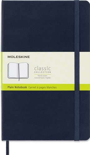 Notitieboek Moleskine large 130x210mm blanco hard cover sapphire blue