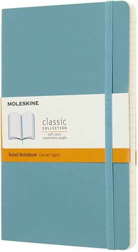 Notitieboek Moleskine large 130x210mm lijn soft cover reef blue