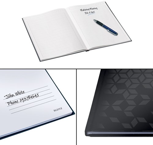 Notitieboek Leitz WOW A4 160blz 90gr lijn zwart-4