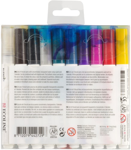 Brushpen Talens Ecoline set à 10 stuks handlettering-1