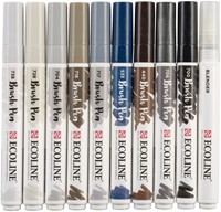 Brushpen Talens Ecoline set à 10 stuks grijs