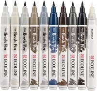Brushpen Talens Ecoline set à 10 stuks grijs-2