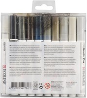 Brushpen Talens Ecoline set à 10 stuks grijs-1