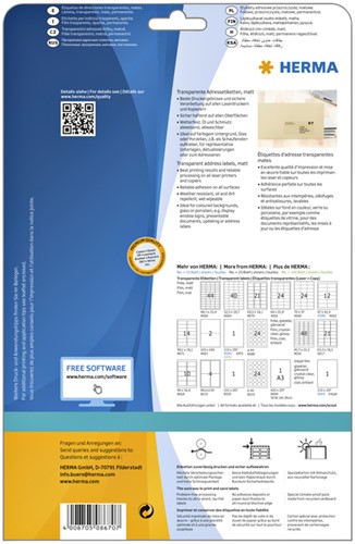 Etiket HERMA 8670 A4 63.5x38.1mm folie transparant mat 525st-3