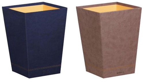 Papierbak Rhodia vierkant kunstleder chocolade-2