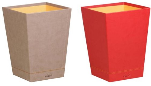 Papierbak Rhodia vierkant kunstleder rood-2