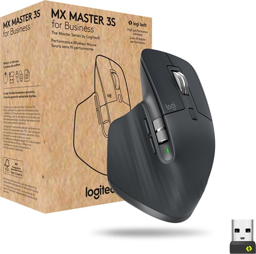 Logitech MX Master 3s for Business muis Rechtshandig RF-draadloos + Bluetooth Laser 8000 DPI
