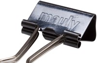 Papierklem MAUL 215 foldback 25mm capaciteit 9mm zwart 12 stuks