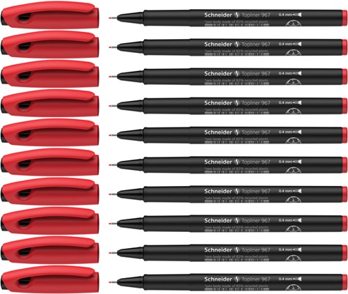 Fineliner Schneider Topliner 967 0.4mm rood-1