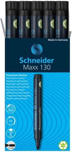 Permanent marker Schneider Maxx 130 rond 1-3mm zwart-3