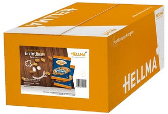 Hellma gezouten pinda's doos met 100 zakjes à 25gram