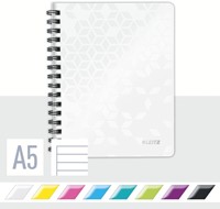 Notitieboek Leitz WOW A5 lijn spiraal PP wit-5
