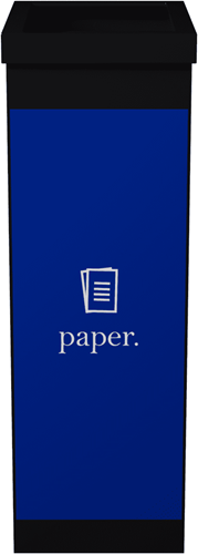Afvalscheidingsbak Paperflow recyclebox voor papier 60ltr zwart 