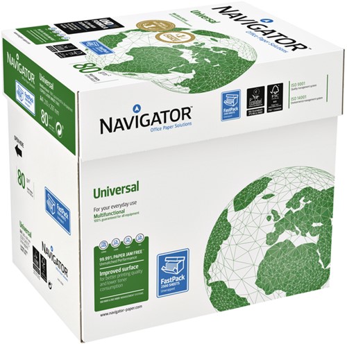 Kopieerpapier Navigator Universal Nonstop A4 80gr wit 2500 vel