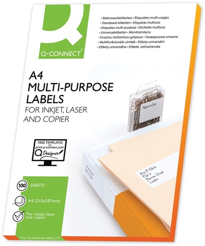 Etiket Q-Connect 105.0X37.0mm wit 1600stuks-2