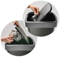 Afvalbak Rotho Twist 50 liter zilver, zwart-3