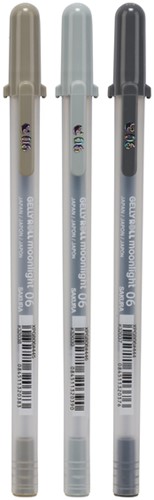 Gelschrijver Sakura Gelly Roll Moonlight 06 urban set à 3 kleuren