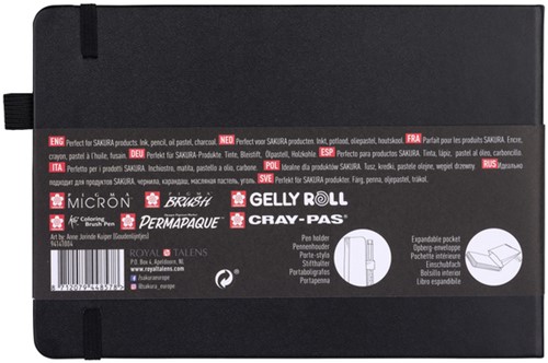 Schetsboek Sakura 80 zwarte vellen 140gr 210x148mm zwart-2