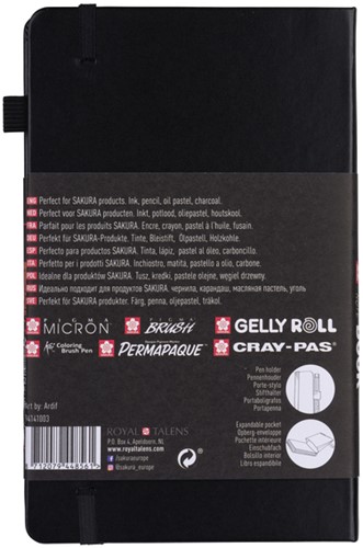 Schetsboek Sakura 80 zwarte vellen 140gr 130x210mm zwart-2