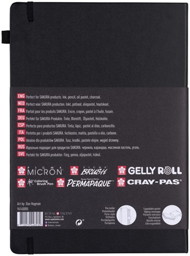 Schetsboek Sakura 80 witte vellen 140gr 210x297mm zwart-2