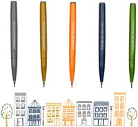 Brushpen Pentel Sign SES15C pastel assorti 12 stuks-2