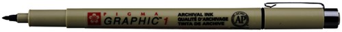 Fineliner Sakura Pigma Graphic 1 1.0mm zwart-2