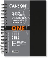 Schetsboek Canson Art Book One spiraalgebonden 80vel 100gr 216x279mm wit