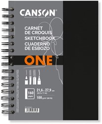 Schetsboek Canson Art Book One spiraalgebonden 80vel 100gr 216x279mm wit