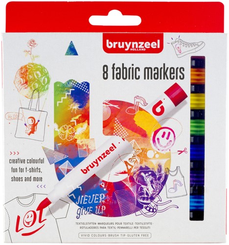 Textielstift Bruynzeel Teens assorti 8 stuks