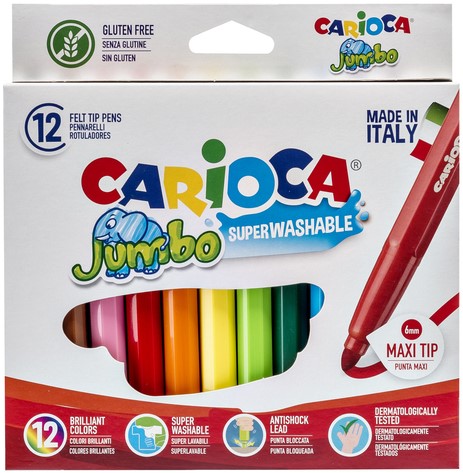 Viltstift Carioca Jumbo maxi assorti set à 12 stuks