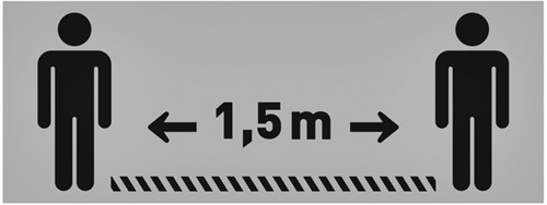 Vloersticker OPUS 2 40x15cm lichtgrijs/zwart