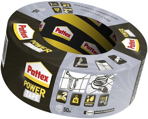 Plakband Pattex Power Tape 50mmx50m grijs-2