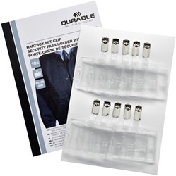 Veiligheidspashouder Durable Security met clip 54x85mm set à 10 stuks