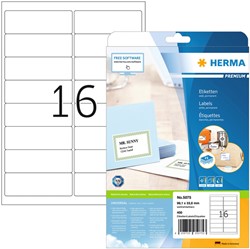 Etiket HERMA 5075 A4 99.1x33.8 mm premium wit 400 stuks