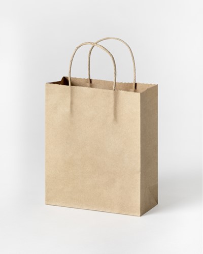 Tas met handvat Folia kraftpapier 125gr 18x21x8cm 20 stuks naturel-2